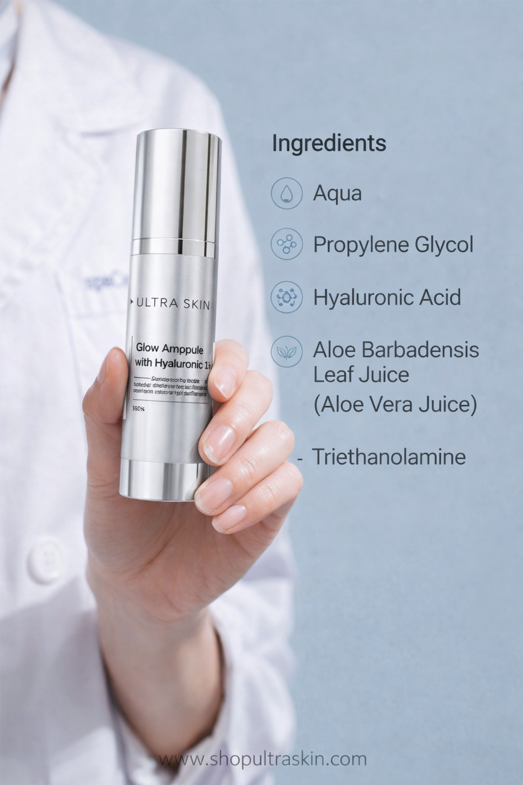 Glow ampoule with hyaluronic 1%